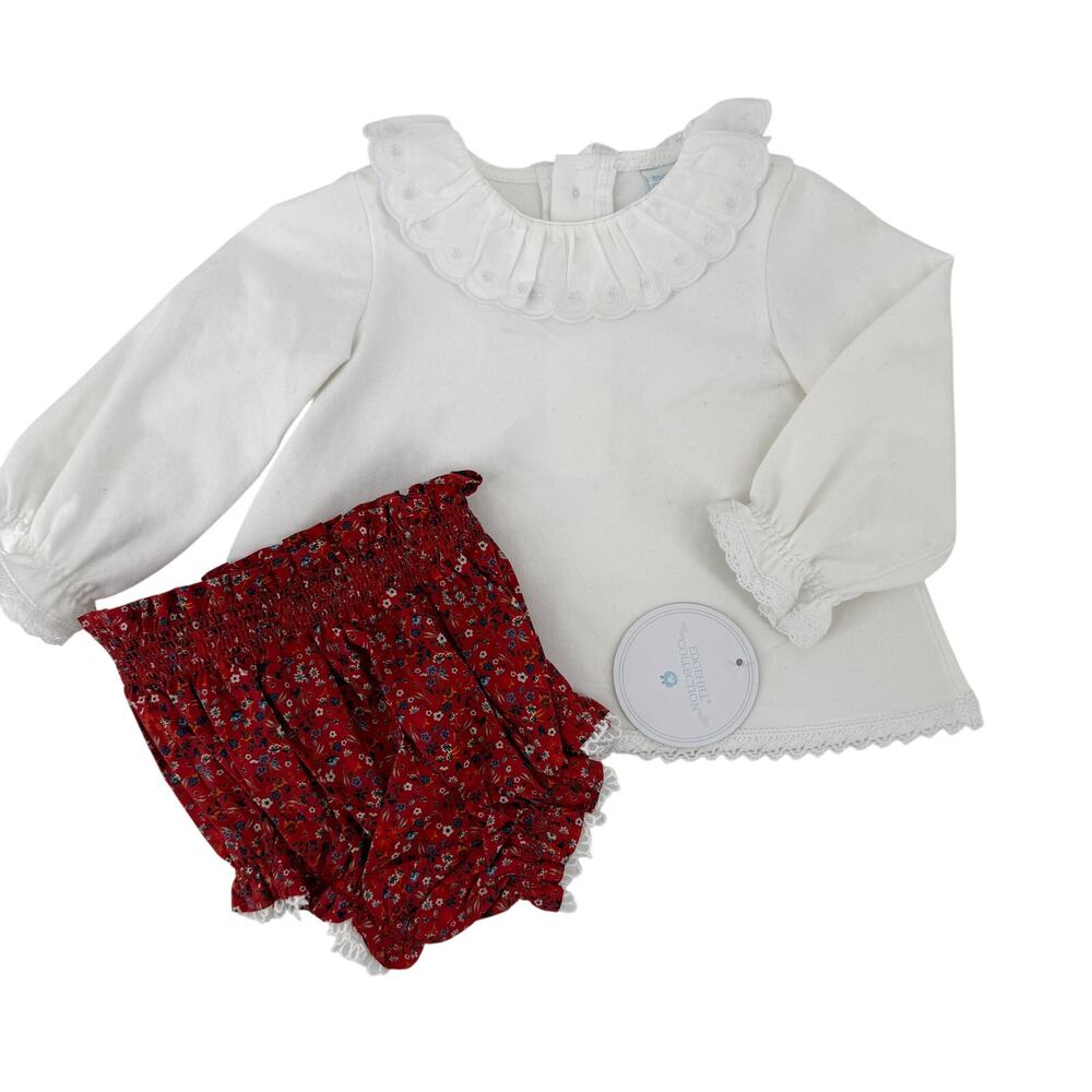 Edgehill Collection Ditzy Floral Baby Girl 2pc Outfit Bloomers Sz 6 Months